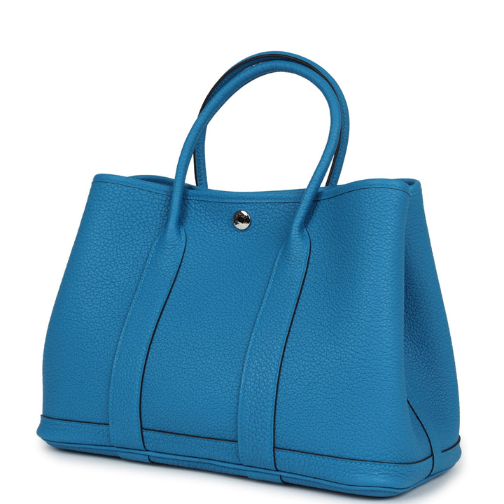 Hermes Garden Party 30 Bleu Zanzibar Negonda Palladium Hardware