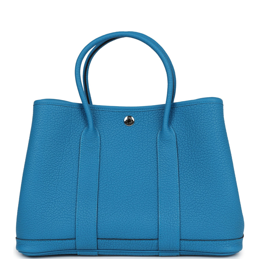 Hermes Garden Party 30 Bleu Zanzibar Negonda Palladium Hardware