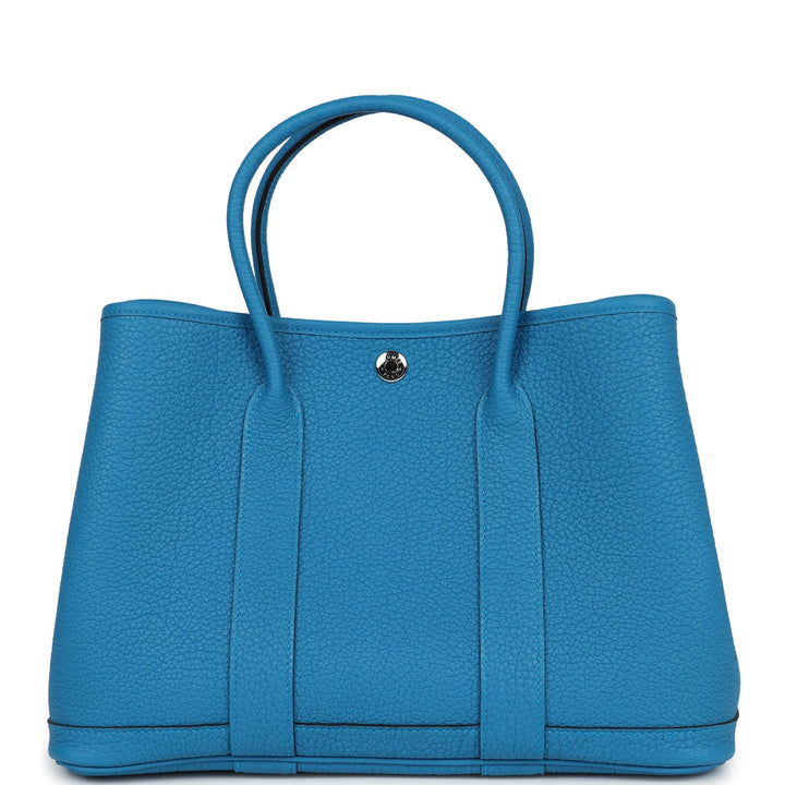 Hermes Garden Party 30 Bleu Zanzibar Negonda Palladium Hardware