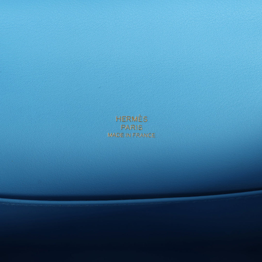 Hermes Kelly Pochette Celeste Swift Gold Hardware
