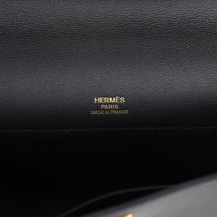 Hermes Kelly Cut Black Swift Gold Hardware
