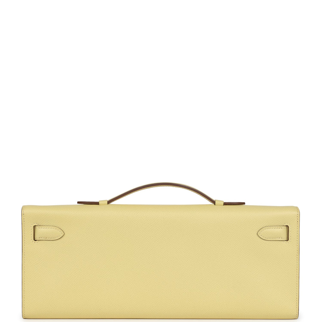 Hermes Kelly Cut Jaune Poussin Epsom Palladium Hardware