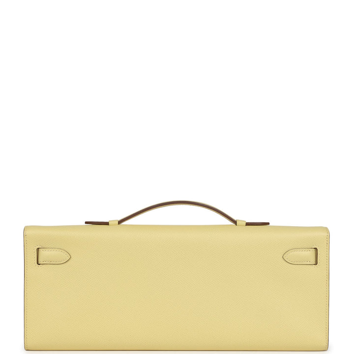 Hermes Kelly Cut Jaune Poussin Epsom Palladium Hardware