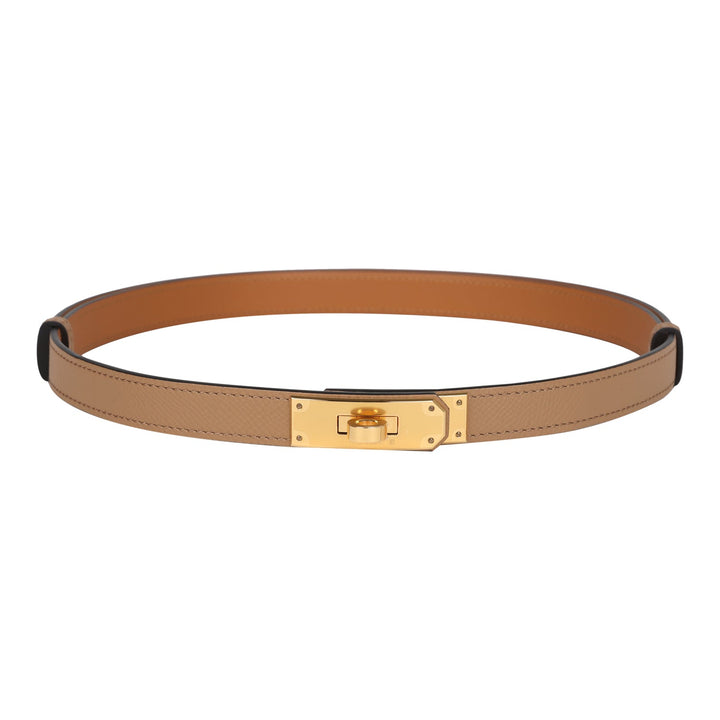 Hermes Kelly Pocket Belt 18 Vert Criquet/Chai/Bleu Frida Epsom Gold Hardware