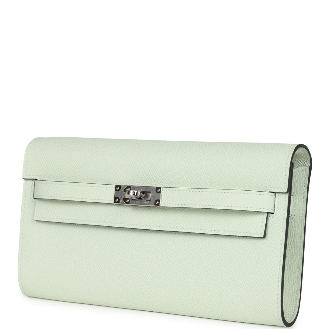 Hermes Kelly Wallet To Go Vert Fizz Epsom Palladium Hardware