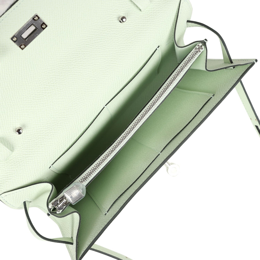 Hermes Kelly Wallet To Go Vert Fizz Epsom Palladium Hardware