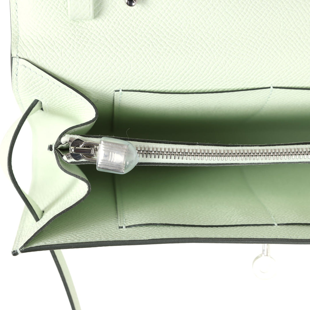 Hermes Kelly Wallet To Go Vert Fizz Epsom Palladium Hardware