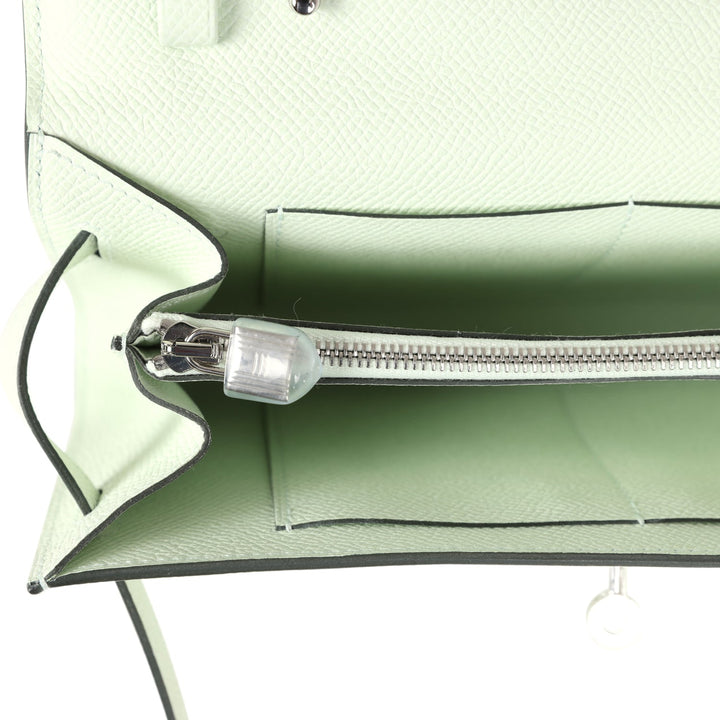Hermes Kelly Wallet To Go Vert Fizz Epsom Palladium Hardware