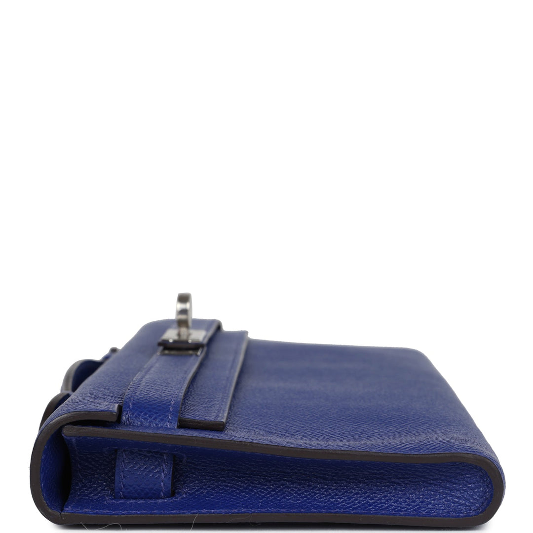 Hermes Kelly Cut Bleu Electric Epsom Palladium Hardware