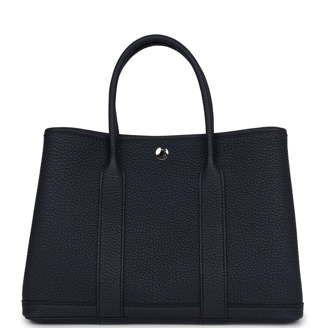 Hermes Garden Party 30 Bleu Nuit Negonda Palladium Hardware
