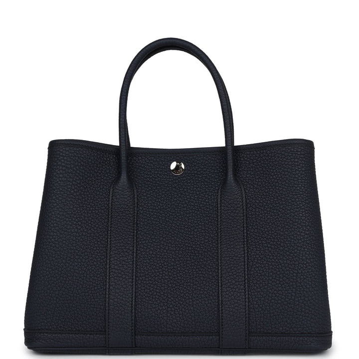 Hermes Garden Party 30 Bleu Nuit Negonda Palladium Hardware