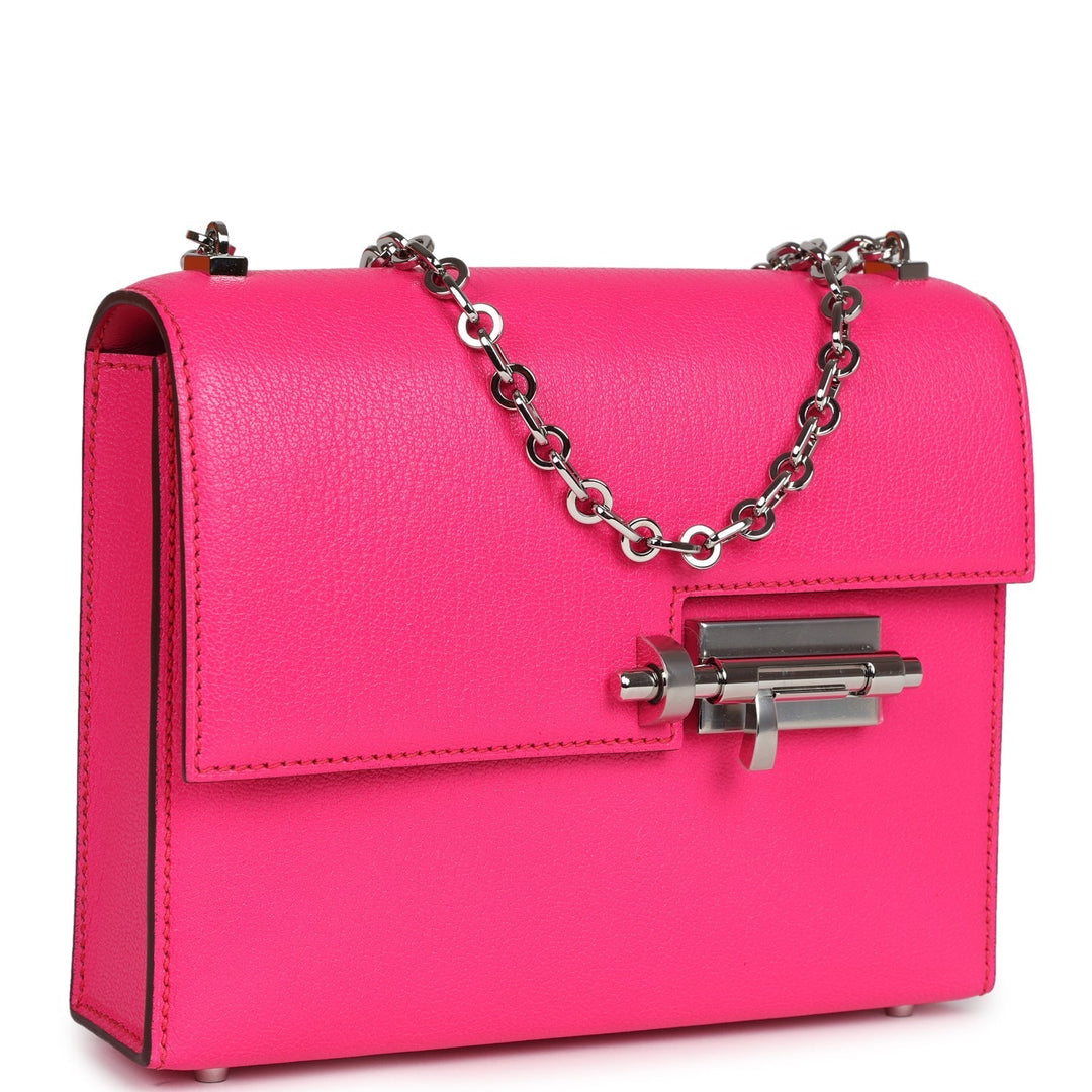 Hermes Mini Verrou Chaine Bag Rose Pop Chevre Chamkila Palladium Hardware
