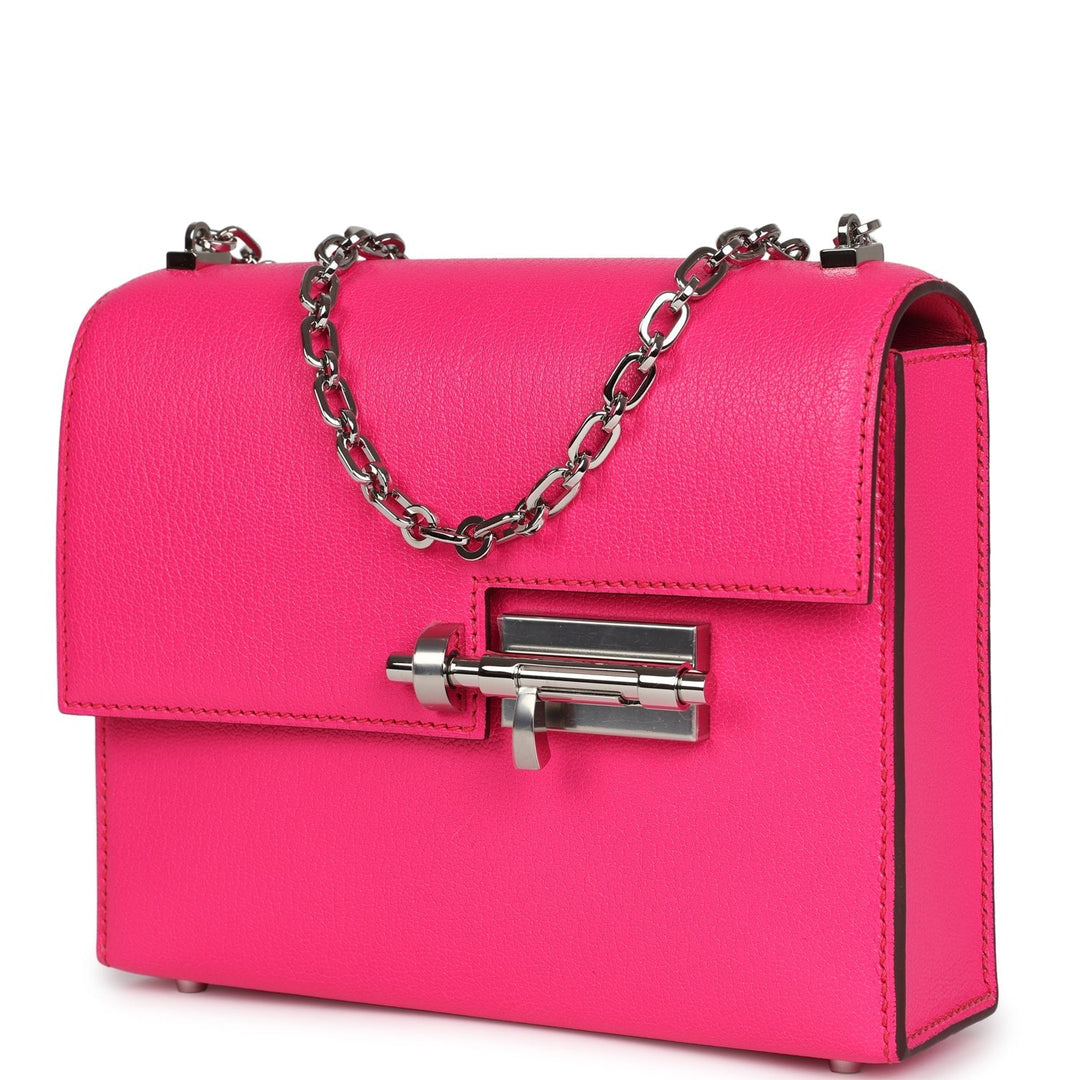 Hermes Mini Verrou Chaine Bag Rose Pop Chevre Chamkila Palladium Hardware