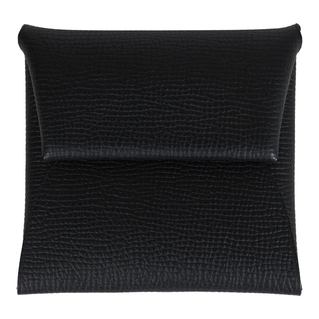 Hermes Bastia Change Purse Black Epsom Palladium Hardware