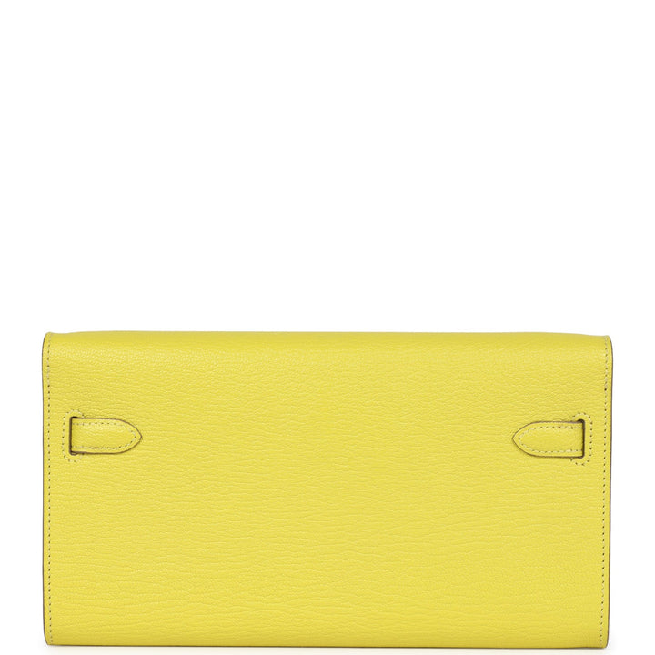 Hermes Kelly Wallet To Go Lime Chevre Palladium Hardware