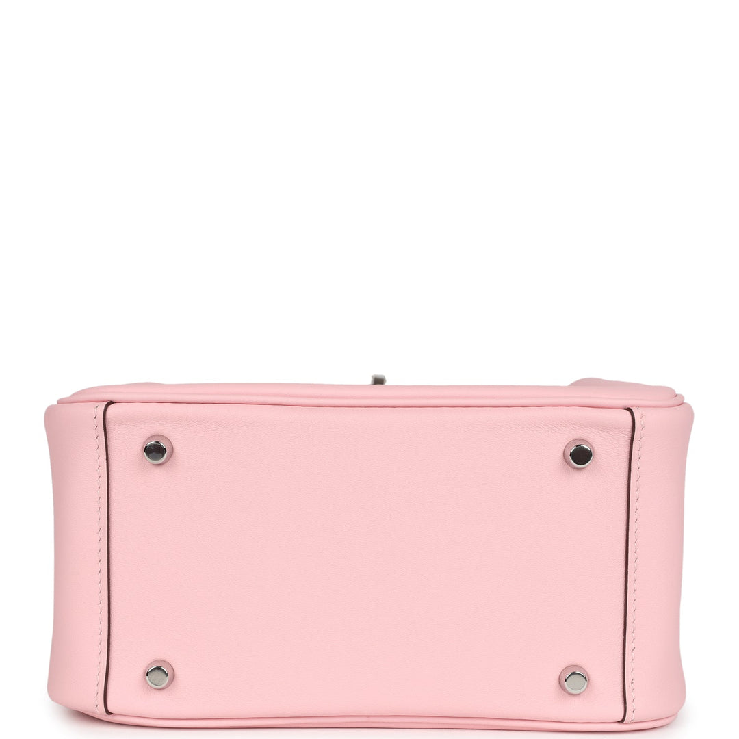 Hermes Mini Lindy Rose Sakura Swift Palladium Hardware