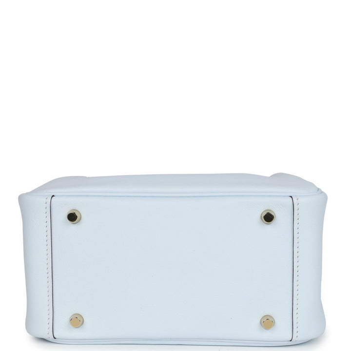 Hermes Mini Lindy Bleu Brume Swift Gold Hardware