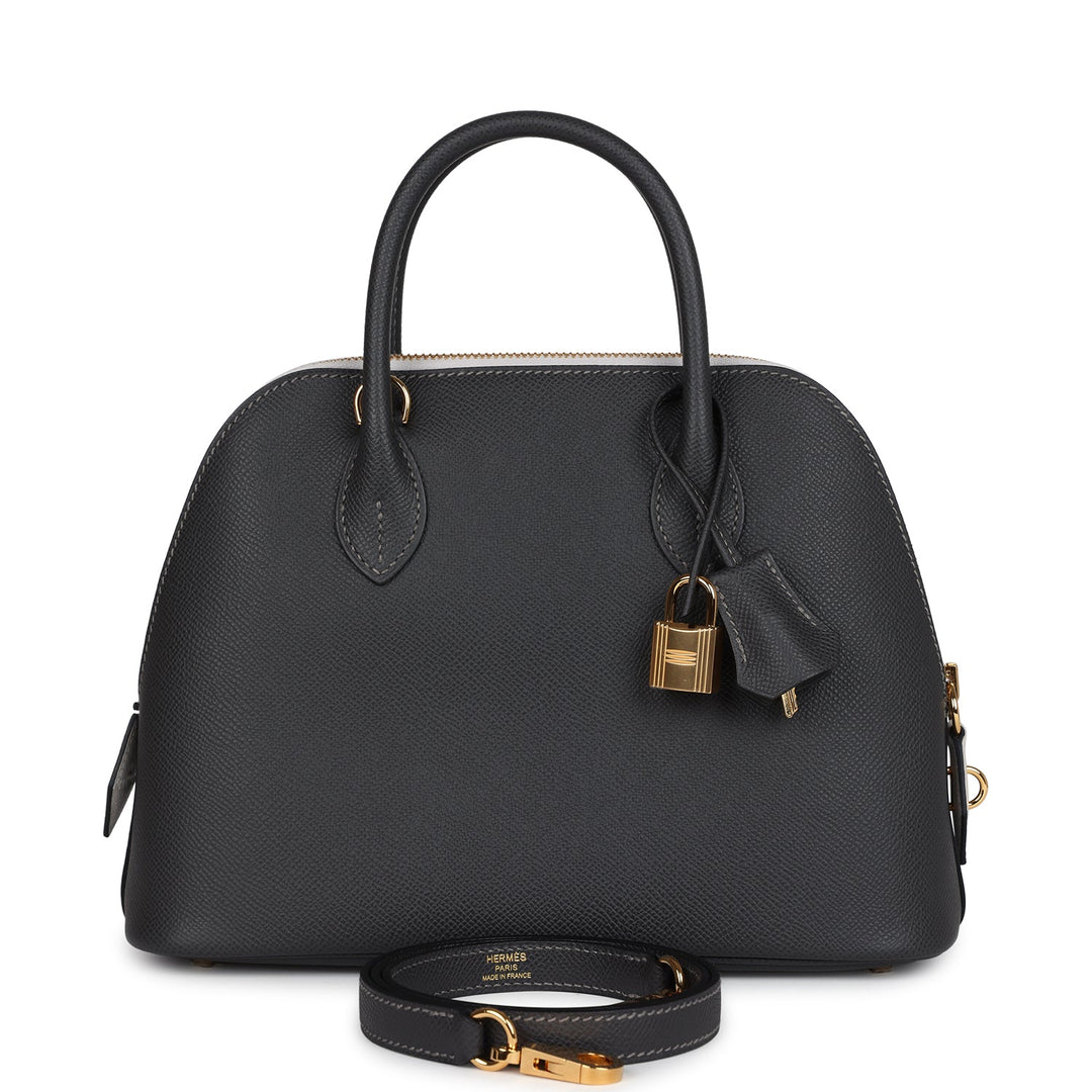 Hermes 1923 Bolide 25 Graphite and Gris Pale Epsom Gold Hardware