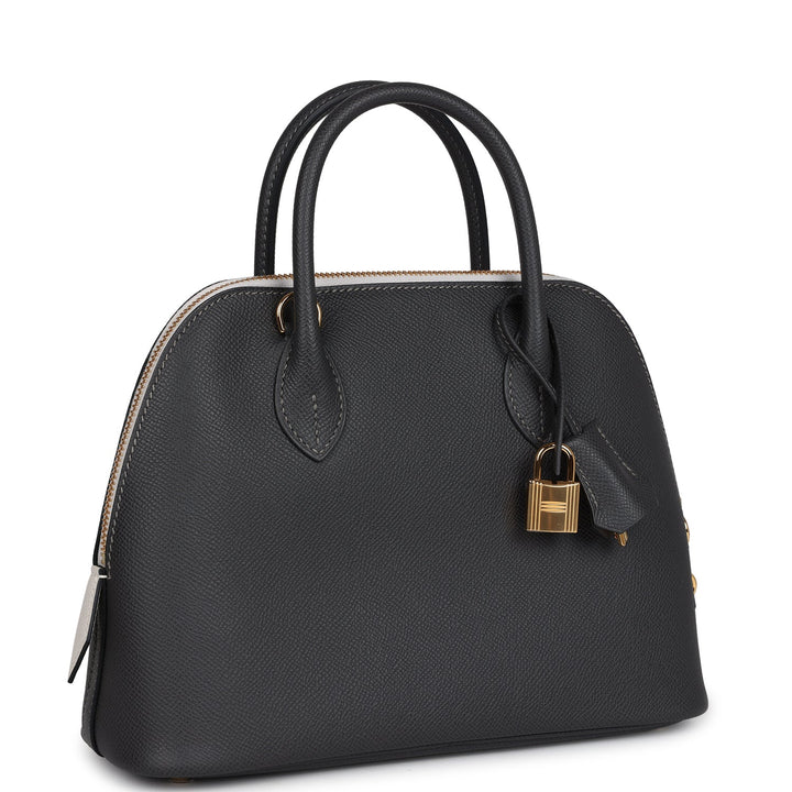 Hermes 1923 Bolide 25 Graphite and Gris Pale Epsom Gold Hardware