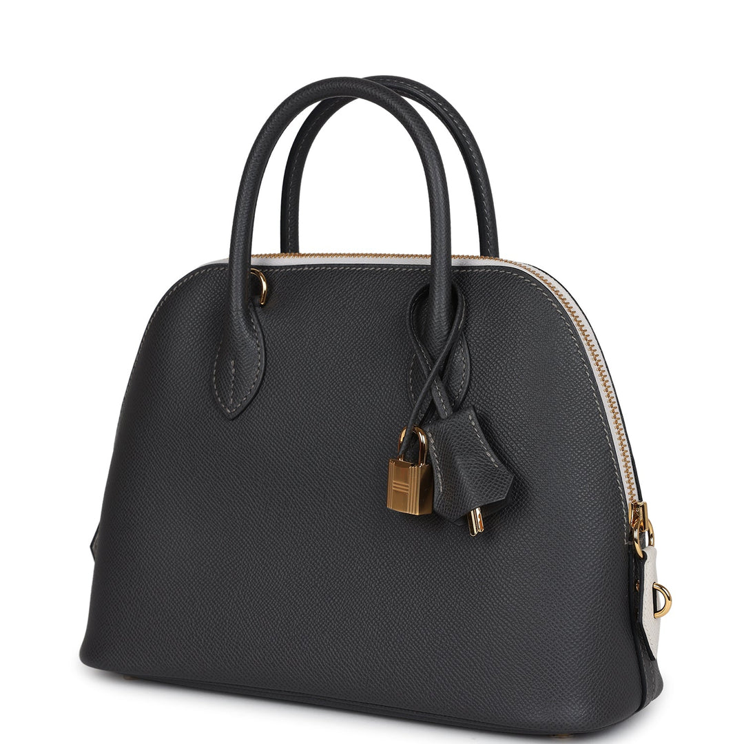 Hermes 1923 Bolide 25 Graphite and Gris Pale Epsom Gold Hardware