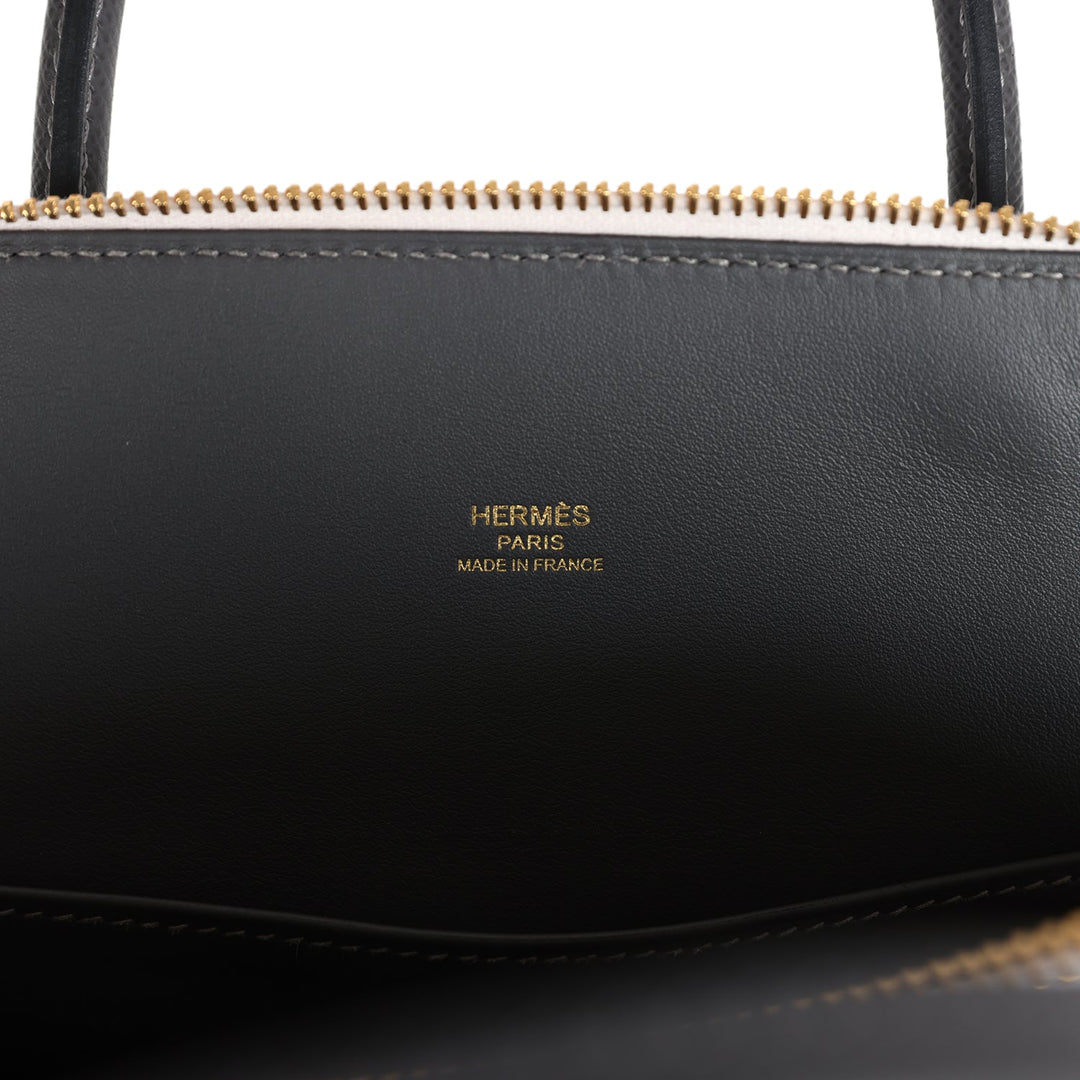 Hermes 1923 Bolide 25 Graphite and Gris Pale Epsom Gold Hardware