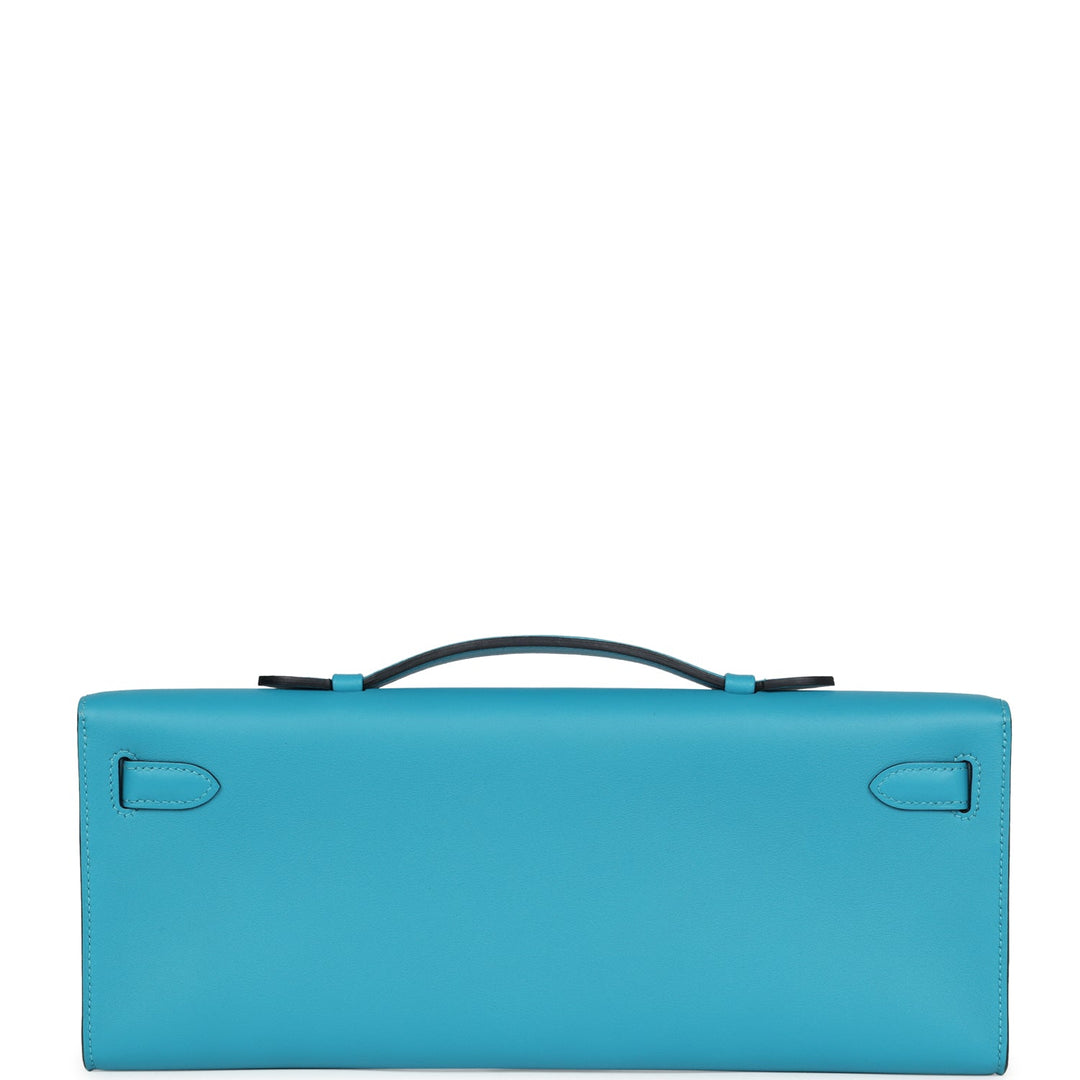 Hermes Kelly Cut Turquoise Swift Palladium Hardware