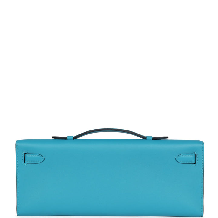 Hermes Kelly Cut Turquoise Swift Palladium Hardware