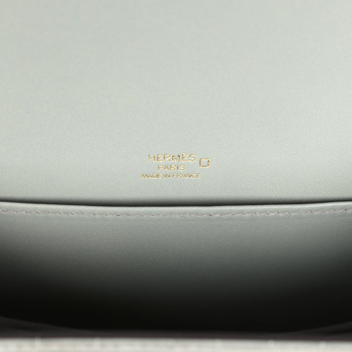 Hermes Mini Roulis Gris Ciment Shiny Alligator Permabrass Hardware
