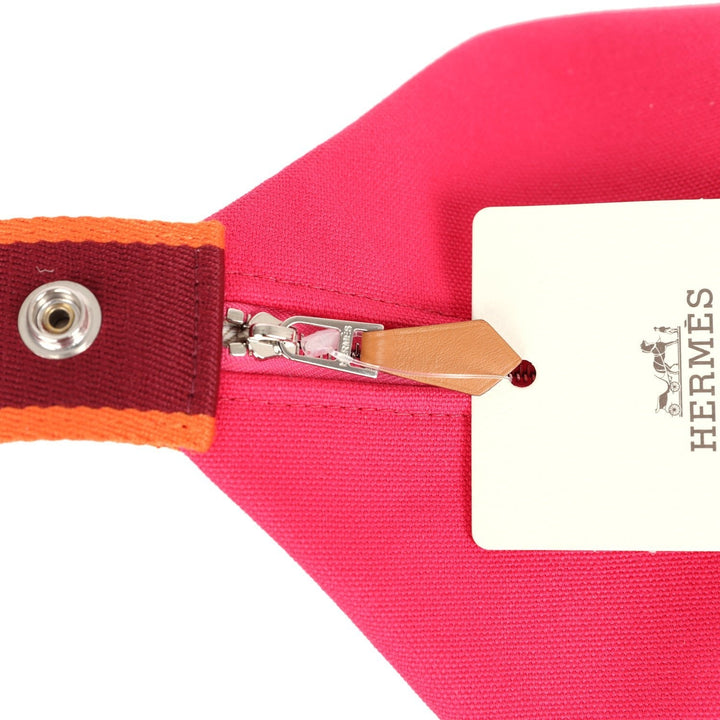 Hermes Bride-A-Brac GM Hibiscus Canvas Palladium Hardware