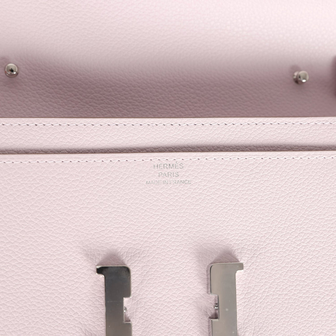 Hermes Constance Wallet To Go Mauve Pale Evercolor Palladium Hardware