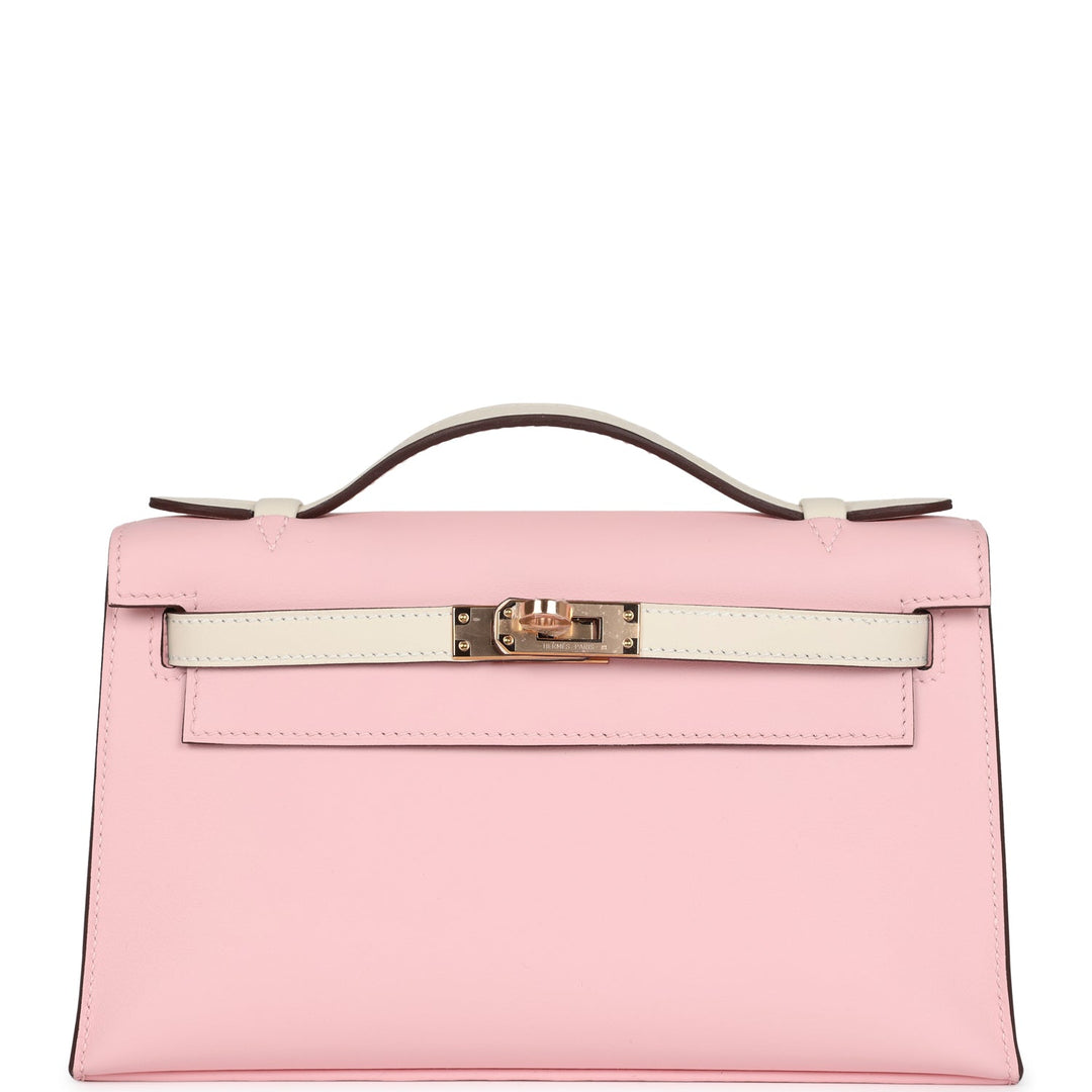 Hermes Special Order (HSS) Kelly Pochette Rose Sakura and Nata Swift Rose Gold Hardware