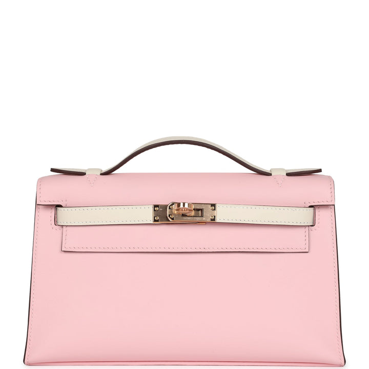 Hermes Special Order (HSS) Kelly Pochette Rose Sakura and Nata Swift Rose Gold Hardware