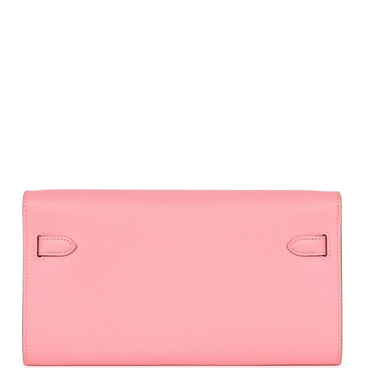 Hermes Kelly Wallet To Go Rose Confetti Epsom Palladium Hardware