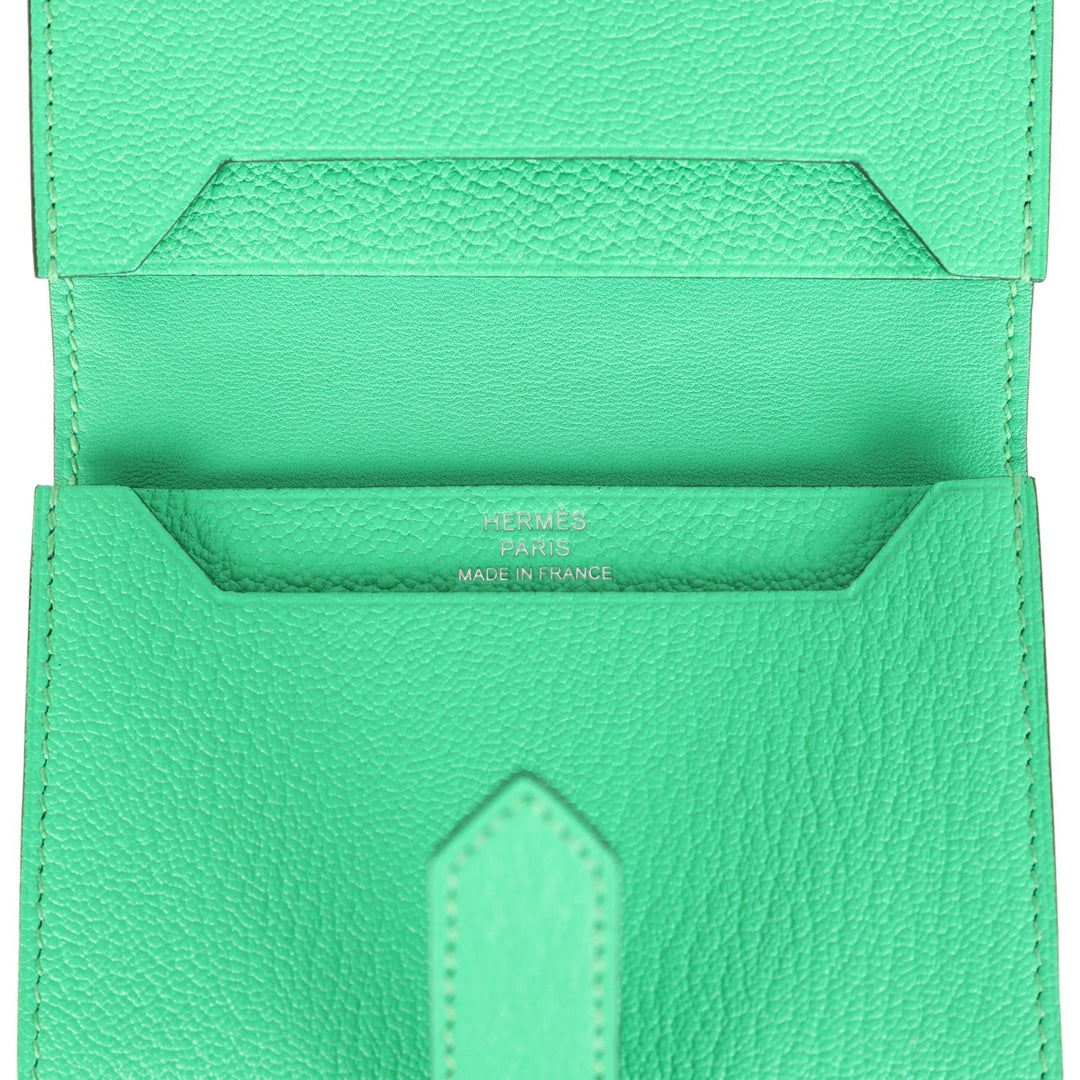 Hermes Bearn Card Holder Vert Comics Chevre Mysore Palladium Hardware