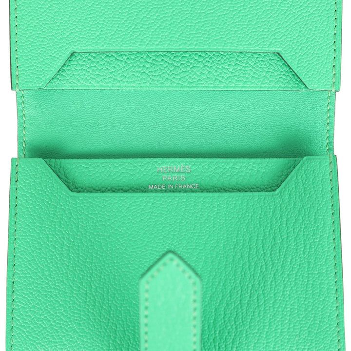 Hermes Bearn Card Holder Vert Comics Chevre Mysore Palladium Hardware