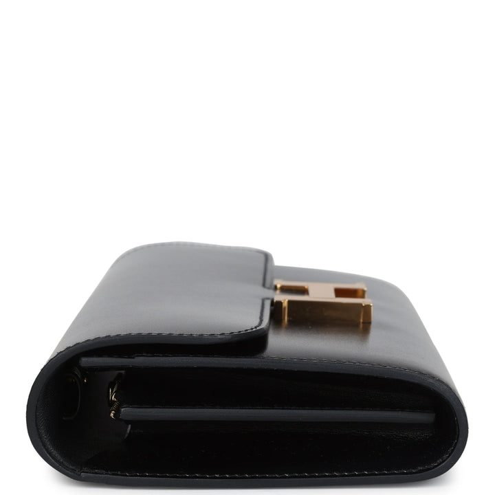 Hermes Rock Constance Wallet To Go Black Box Gold Hardware