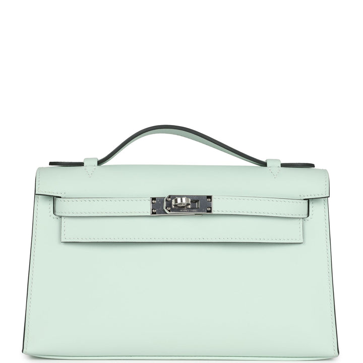 Hermes Kelly Pochette Vert PepperNew  Swift Palladium Hardware