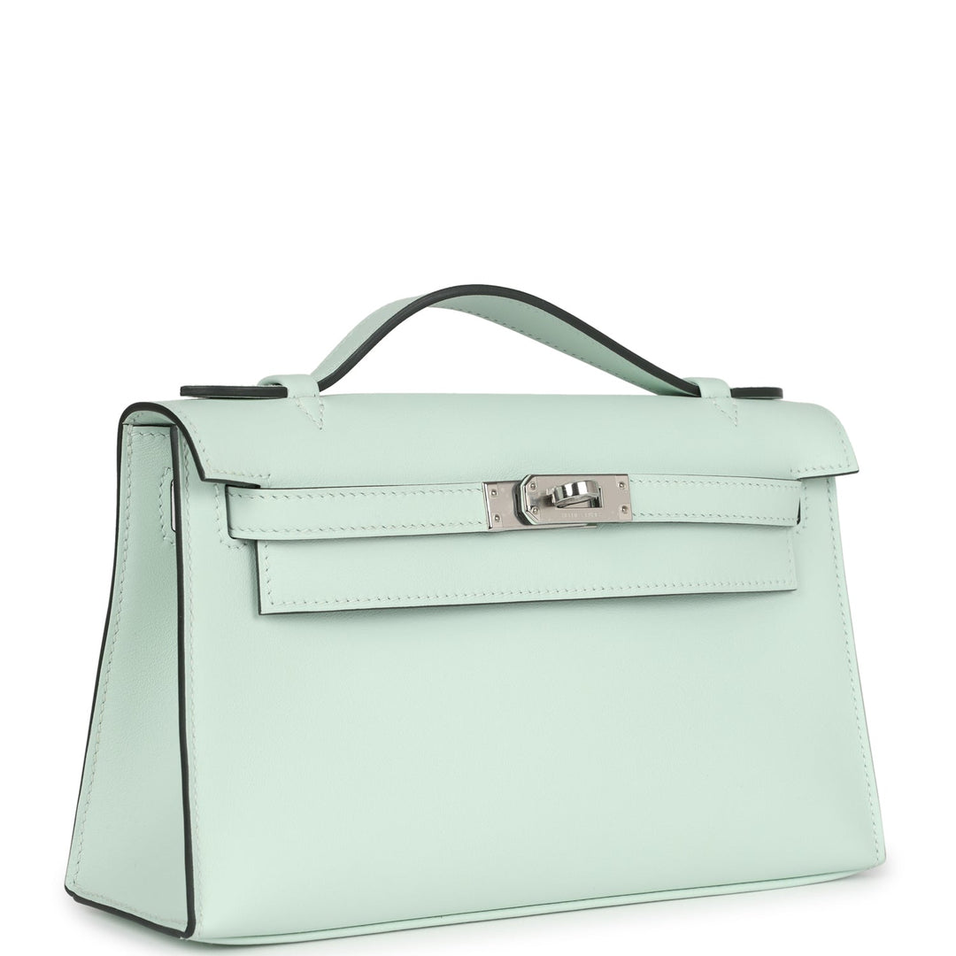 Hermes Kelly Pochette Vert PepperNew  Swift Palladium Hardware