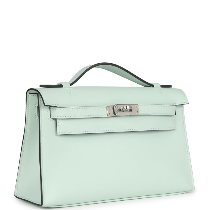 Hermes Kelly Pochette Vert PepperNew  Swift Palladium Hardware