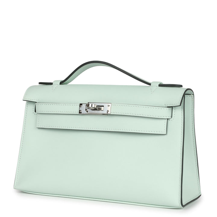 Hermes Kelly Pochette Vert PepperNew  Swift Palladium Hardware