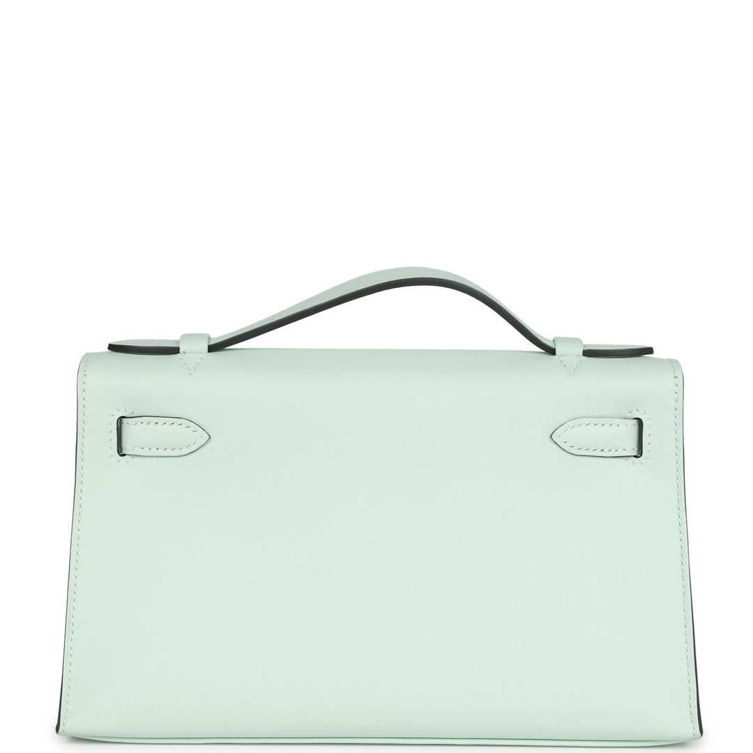 Hermes Kelly Pochette Vert PepperNew  Swift Palladium Hardware