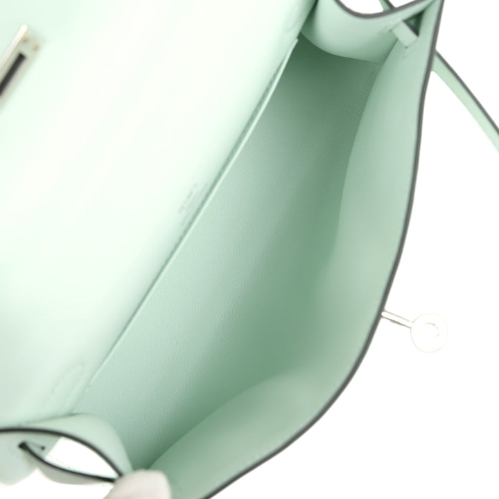 Hermes Kelly Pochette Vert PepperNew  Swift Palladium Hardware
