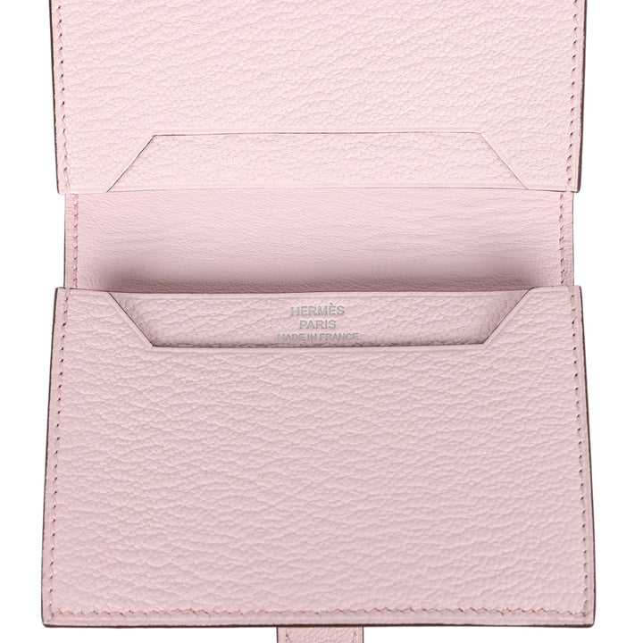 Hermes Bearn Card Holder Rose Darling Chevre Mysore Palladium Hardware
