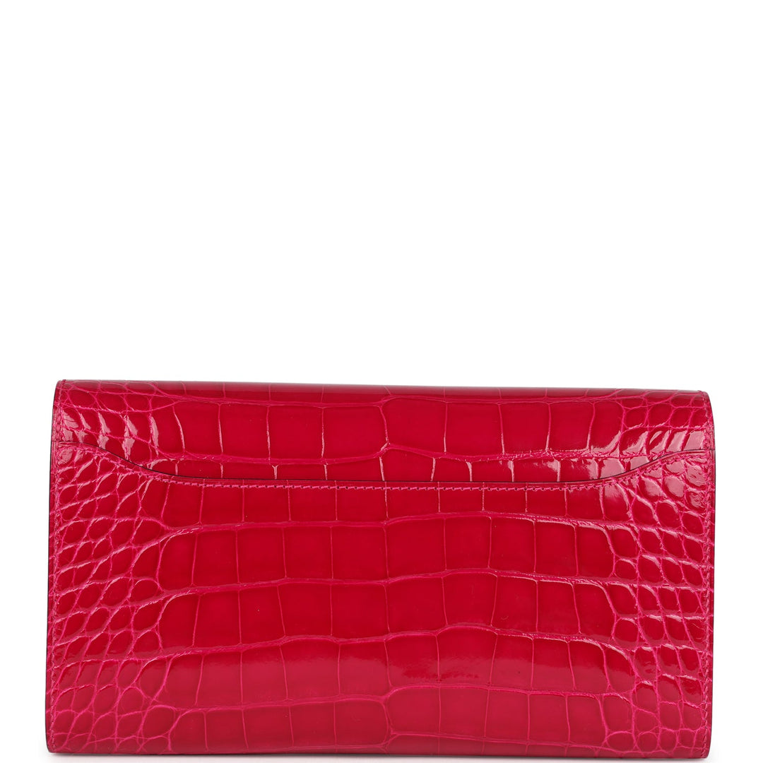 Hermes Constance Wallet To Go Rose Mexico Shiny Alligator Palladium Hardware