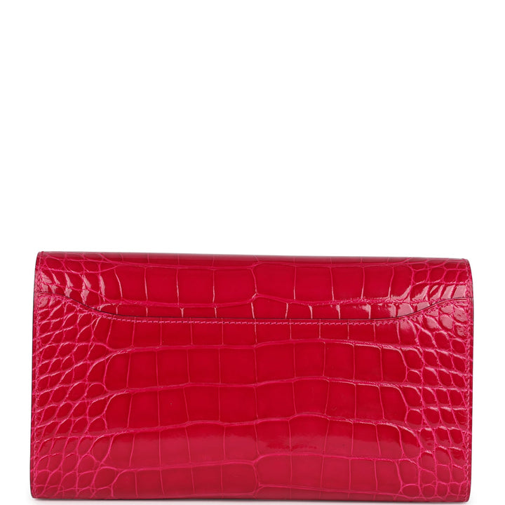Hermes Constance Wallet To Go Rose Mexico Shiny Alligator Palladium Hardware