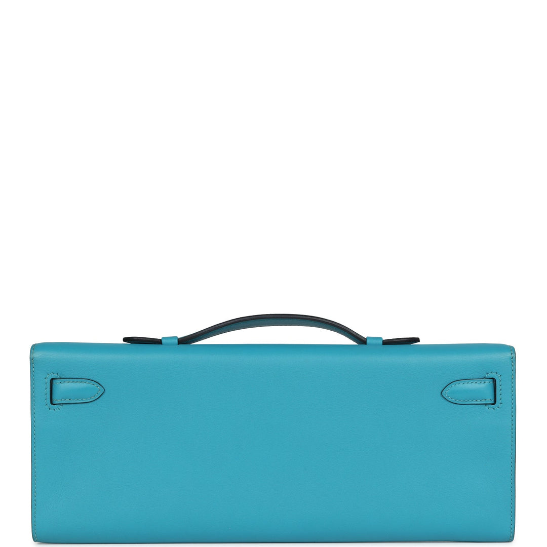 Hermes Kelly Cut Turquoise Swift Palladium Hardware