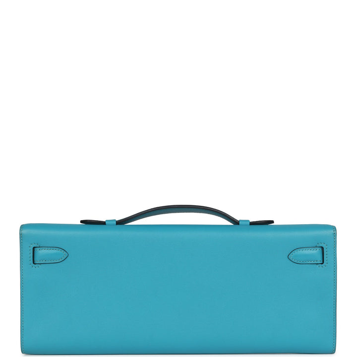 Hermes Kelly Cut Turquoise Swift Palladium Hardware