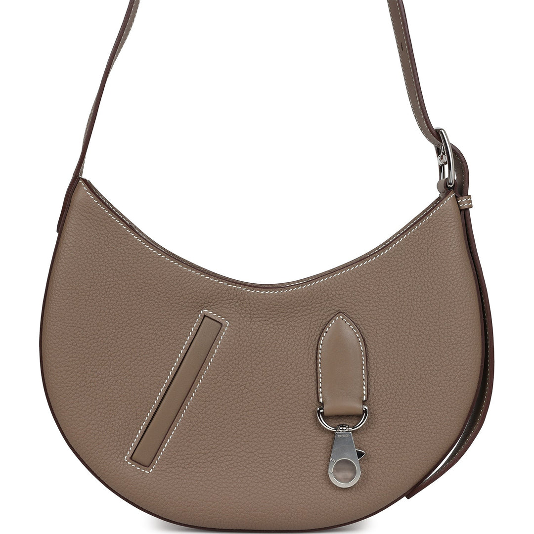 Hermes P'tit Arcon Bag Etoupe Togo and Swift Palladium Hardware