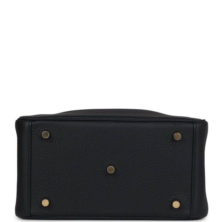 Hermes Lindy 26 Black Clemence Gold Hardware