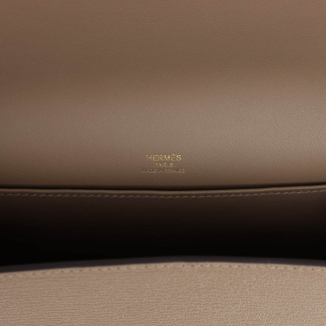 Hermes Geta Etoupe Chevre Gold Hardware